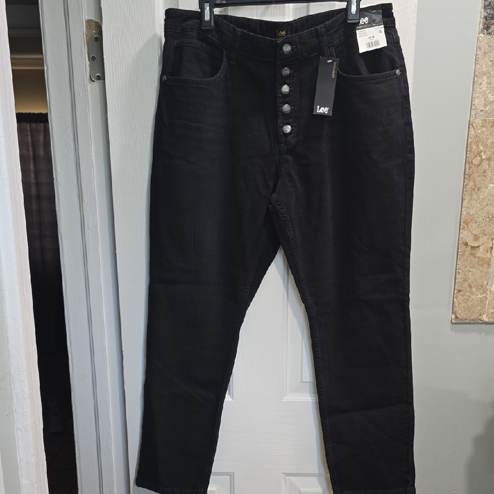 Lee Black Denim Button-Fly Pants Size 16M